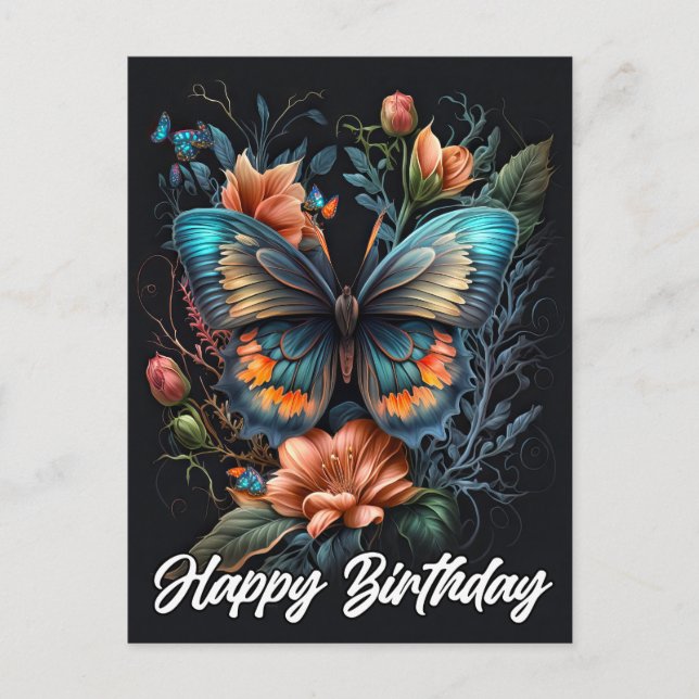 Happy Birthday | Beautiful Butterfly Postkarte (Vorderseite)