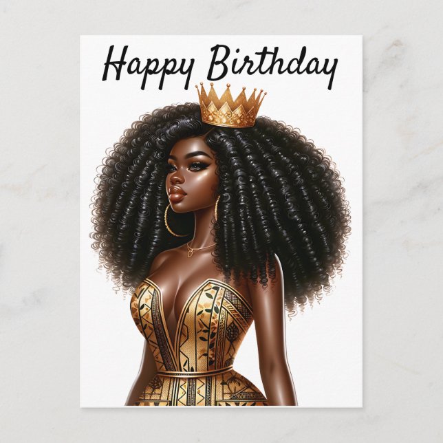 Happy Birthday Beautiful Sista Black Girl Magic Cu Postkarte (Vorderseite)
