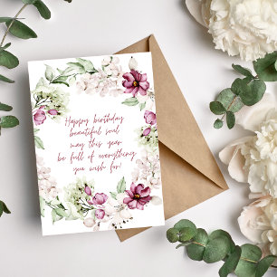 Happy Birthday Beautiful Soul Blumenstrauß Card Feiertagskarte