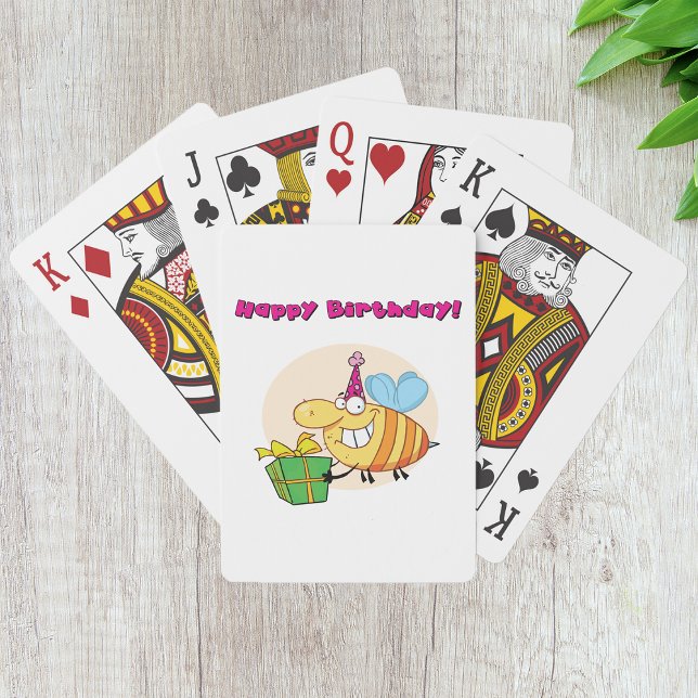 Happy Birthday Bee Playing Cards Spielkarten (Von Creator hochgeladen)