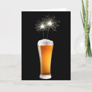 Happy Birthday Beer mit Sparklern Karte
