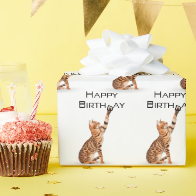 Happy Birthday Bengalisch Cat Geschenkpapier (Geburtstagsparty)