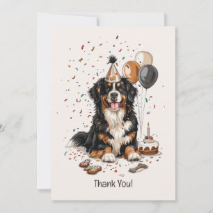 Happy Birthday Bernese Mountain Dog Dankeskarte