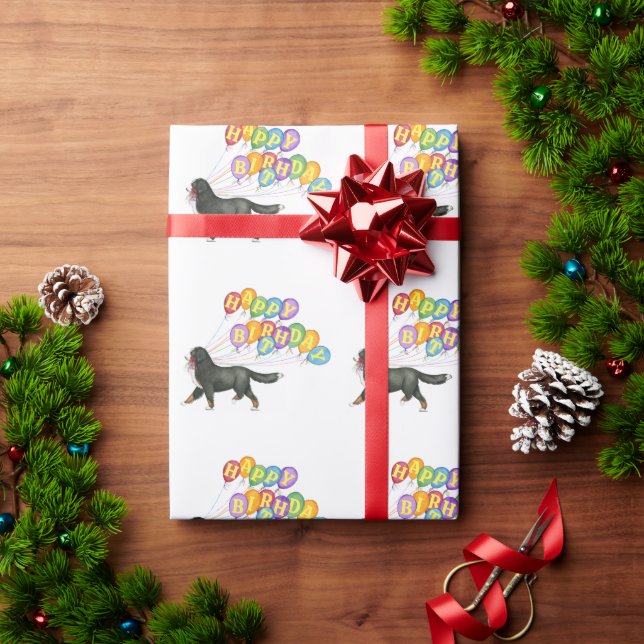 Happy Birthday Bernese Mountain Dog Geschenkpapier (Feiertagsgeschenk)