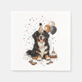 Happy Birthday Bernese Mountain Dog Serviette