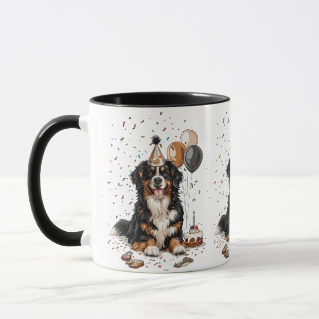 Happy Birthday Bernese Mountain Dog Tasse (Links)