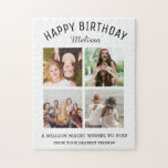 Happy Birthday Best Friend 4 Foto Collage Puzzle<br><div class="desc">Einzigartiges Foto-Puzzle für das Geburtstagsmädchen personalisiert mit 4 Fotos und Geburtstagswünsche.</div>