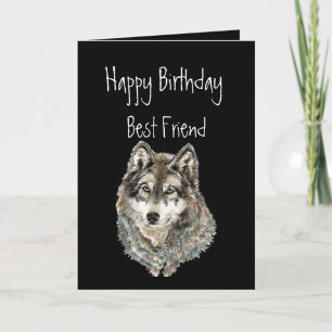 Happy Birthday, Best Friend, Wolf, Wolves, Animal Karte