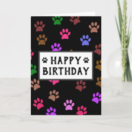 Happy Birthday Best Hund Vater je Paw Prints Karte