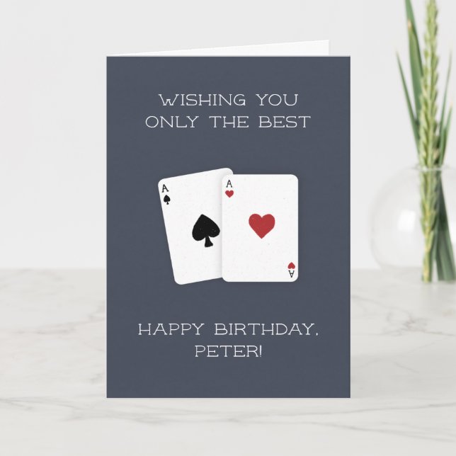 Happy Birthday Best Poker Start Hand Aces Karte (Vorderseite)