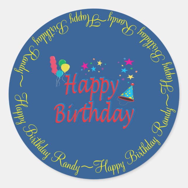 Happy Birthday Best Value Classic Round Sticker (Vorderseite)