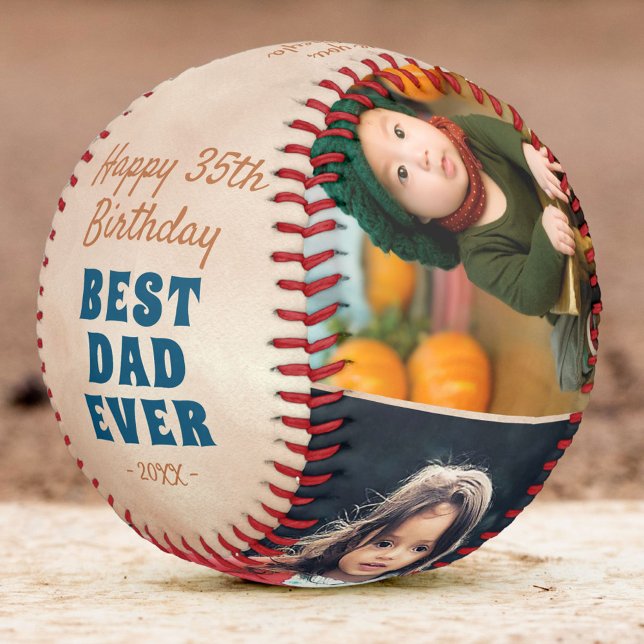 Happy Birthday Best Vater Modernes 3 Foto Collage Baseball (Von Creator hochgeladen)