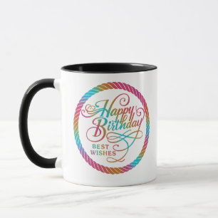 Happy Birthday Best Wishs Glow Tasse des Kaffees