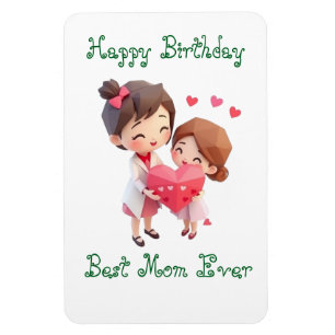 Happy Birthday   Beste Mama personalisieren Magnet