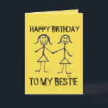 HAPPY BIRTHDAY BESTIE BBF GREETING CARDS FEIERTAGSKARTE<br><div class="desc">HAPPY BIRTHDAY BESTIE GREETING CARD. INSIDE READS: MAY ALL OF YOUR DREAMS COME TRUE.</div>