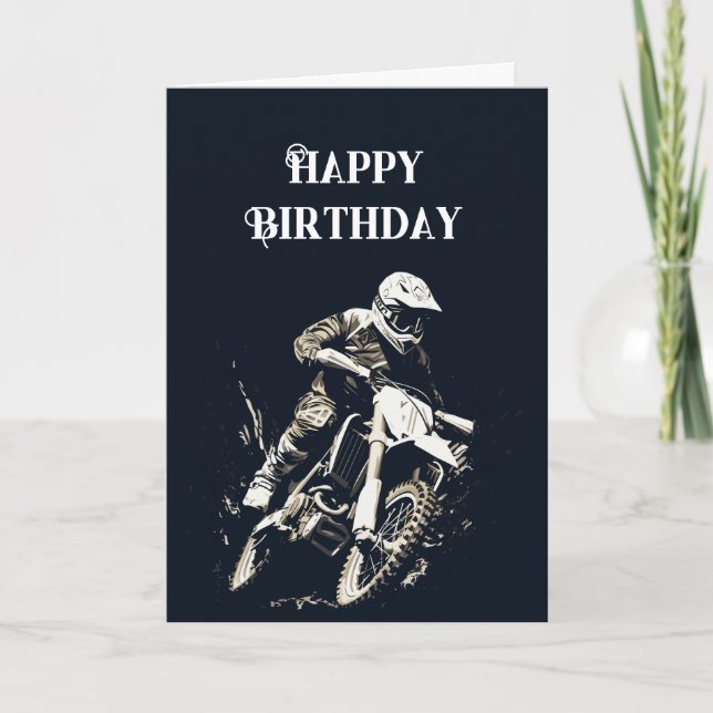Happy Birthday Bike Motocross Racing Karte (Vorderseite)