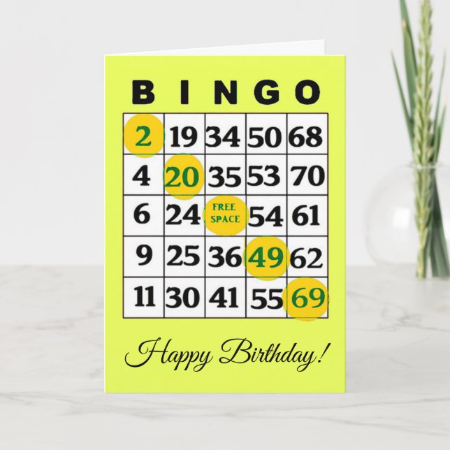Happy Birthday BINGO Card Karte (Vorderseite)