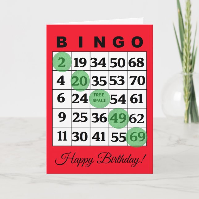 Happy Birthday BINGO Card Karte (Vorderseite)