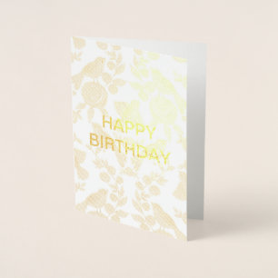 Happy Birthday Bird Design Folienkarte