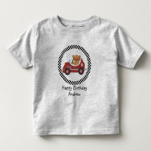 Happy Birthday Black and White Racing Bear Kleinkind T-shirt