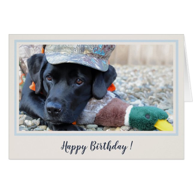 Happy Birthday Black Labrador Niedlich Duck Dog - (Vorderseite (Horizontal))