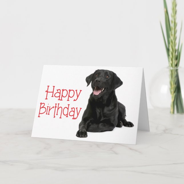 Happy Birthday Black Labrador Puppy Dog - Verse Karte (Vorderseite)