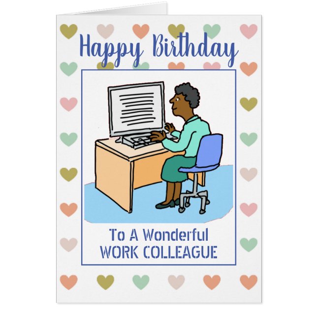 Happy Birthday Black Office Work Colleague (Vorne)
