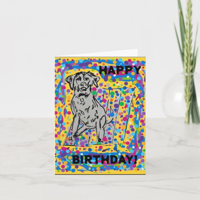 Happy Birthday Blank Inside Card Dankeskarte (Vorderseite)