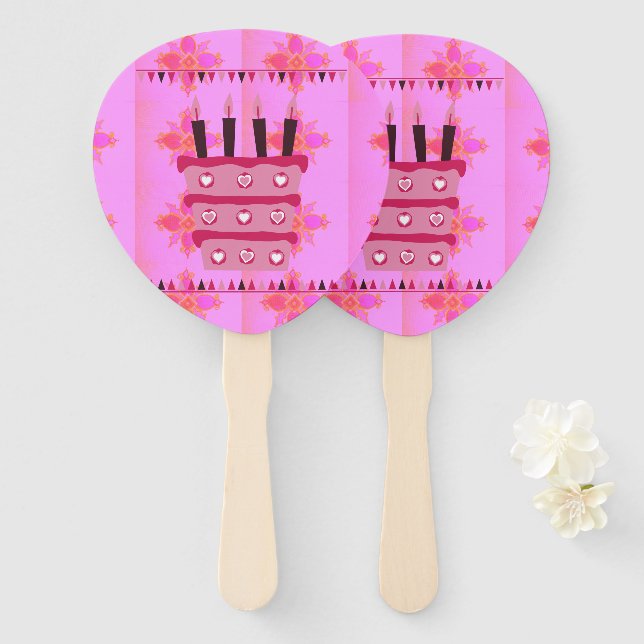 Happy Birthday Bleibe gesegnet Fächer (Vorne und Hinten)