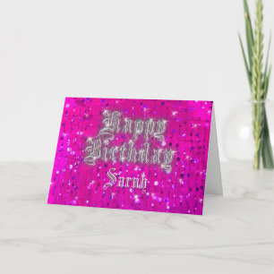 Happy Birthday Bling Pink Grußkarte Karte