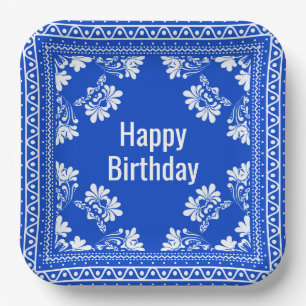 Happy Birthday Blue Bandana Pappteller