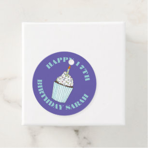 Happy Birthday Blue Cupcake Sprinkles Zuckerguss Geschenkanhänger