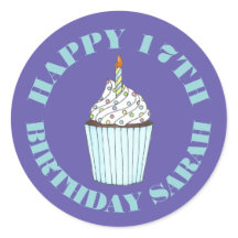 Happy Birthday Blue Cupcake Sprinkles Zuckerguss