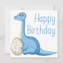 Happy Birthday Blue Dinosaur Grußkarte