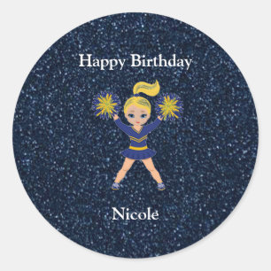 "Happy Birthday" Blue Sparkle Sticker