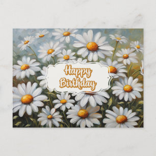 Happy Birthday Blühen Daisy Blume Postkarte