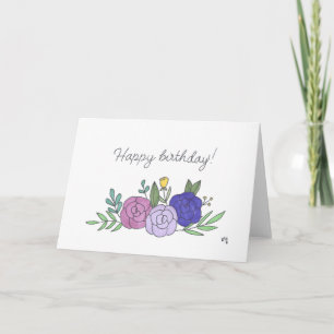 Happy Birthday Blume 2 Card Dankeskarte