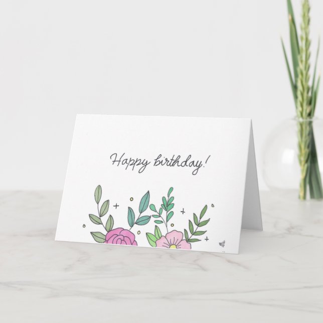 Happy Birthday Blume 9 Karte (Vorderseite)
