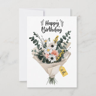 Happy Birthday Blume Bouquet Card | Moderne Blumen