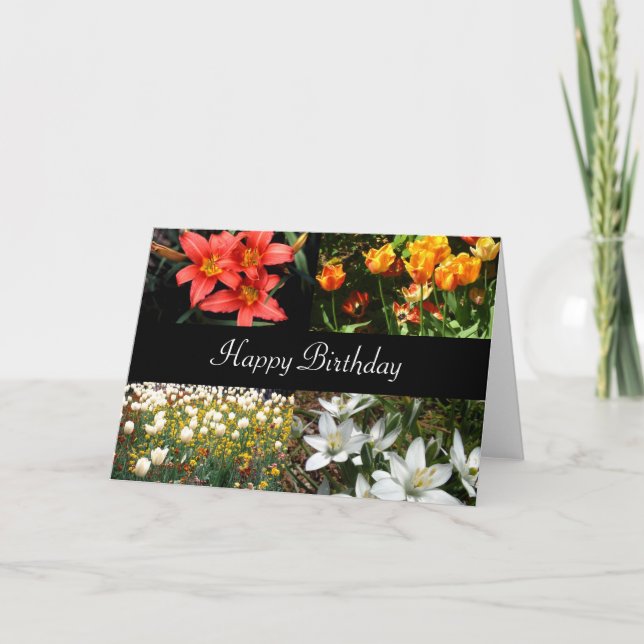 Happy Birthday Blume | Karte (Vorderseite)