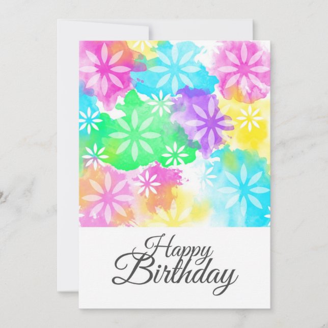 Happy Birthday Blume Karte (Vorderseite)