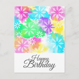 Happy Birthday Blume Postkarte