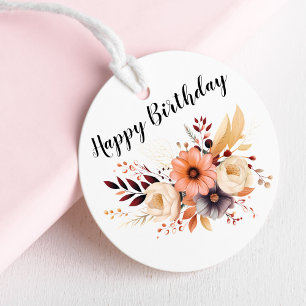 Happy Birthday Blume Round Sticker