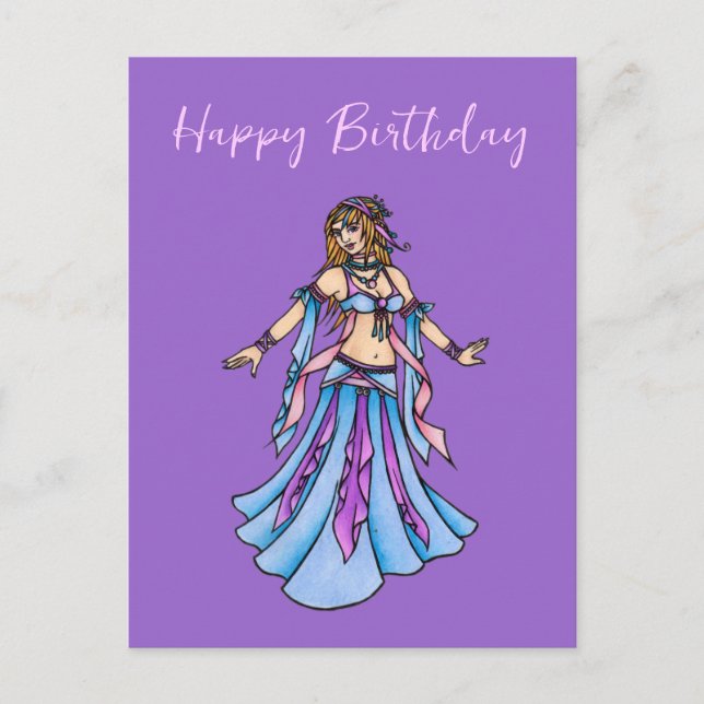 Happy Birthday Bly Dancer Postkarte (Vorderseite)