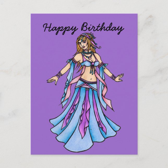Happy Birthday Bly Dancer Postkarte (Vorderseite)