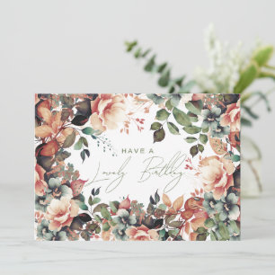 Happy Birthday Bohemisch Garden Floral Karte