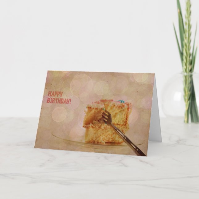 Happy Birthday Bokeh Cake Karte (Vorderseite)