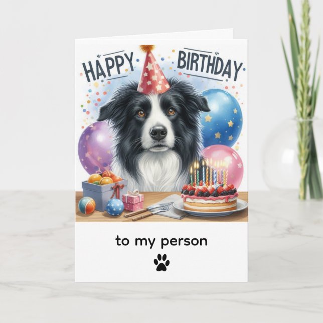 Happy Birthday Border Collie From Dog  Karte (Vorderseite)