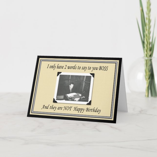 Happy Birthday Boss Karte (Vorderseite)