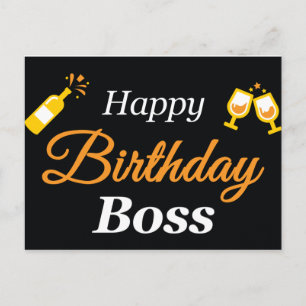 Happy Birthday Boss Postcard Postkarte